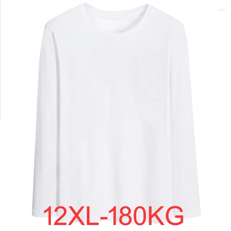 Men's T Shirts High Quality Summer Spring Men T-Shirt Long Sleeve Tees Cotton Large Size Big 7XL 8XL 9XL 12XL Loose Tshirt Tops 52 54 56 60