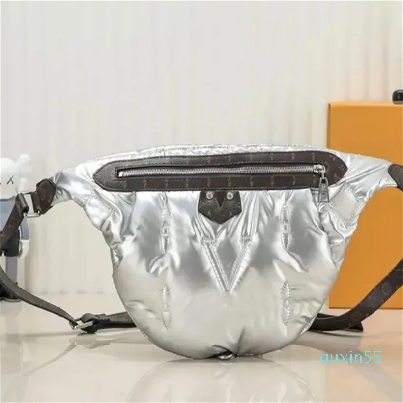 Oreiller d'hiver Maxi argent sac de créateur moelleux vers le bas sac de ceinture femmes homme bandoulière