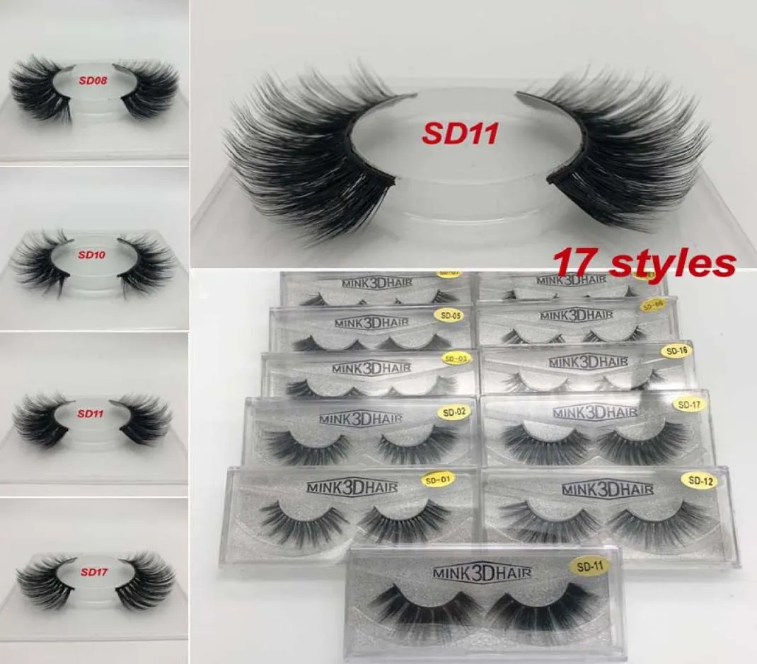 3D Mink False Eyelash 100 Real Siberian Full Strip Fake Eyelash Long individuell mjuk naturlig tjocka ögonfransar mink fransar extensio9180949