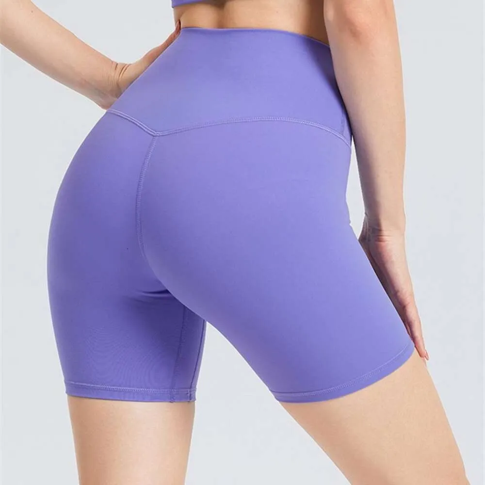 Lu Lu Pantaloncini Align Gym Sport Yoga Limoni Pantaloncini a vita alta da donna senza linea a T Push up aderenti Leggings corti per fitness morbidi Abbigliamento da allenamento per ciclismo LL