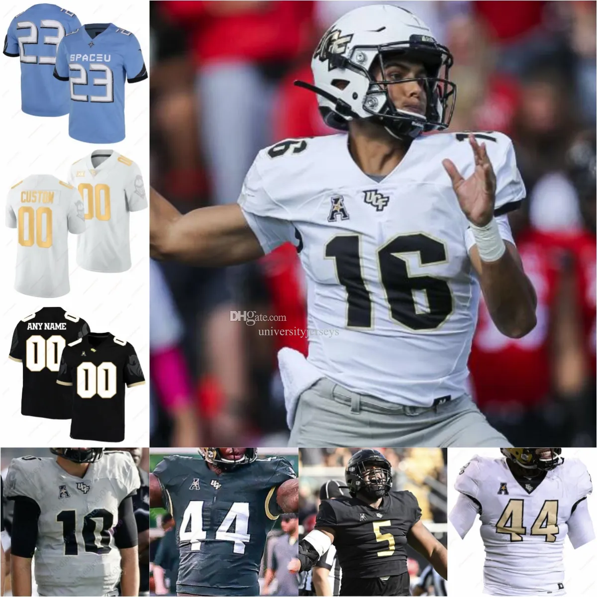 Anpassade UCF Knights Football Symed Jersey 51 Malachi Lawrence Shaquem SM. Griffin Johnny Richardson Javon Baker Xavier Townsend Mens Women Youth All Stirched