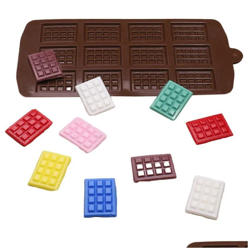 Baking Moulds 21X10Cm Sile Mini Chocolate Block Bar Mod Mold Ice Tray Cake Decorating Baking Jelly Candy Tool Diy Molds Kitchen Drop D Dhyz8