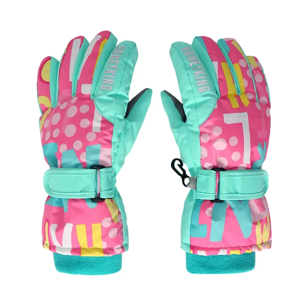 Luvas sem dedos infantis 3-15t luvas de esqui impermeáveis luvas quentes de inverno para meninos meninas luvas de snowboard à prova de vento ao ar livre 231120