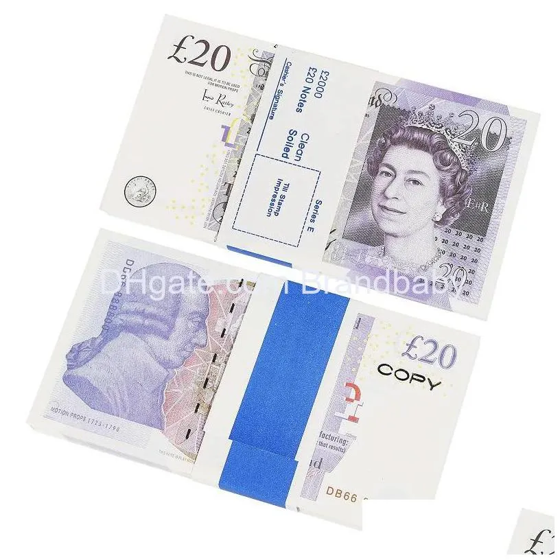 prop game money copy uk pounds gbp 100 50 notes extra bank strap movies play fake casino photo booth for movies tv music videos halloween birthday party prank
