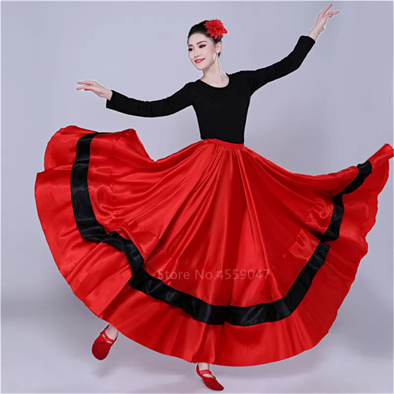 Falda Roja Para Baile Flamenco, Moneda Dorada, Baile Español