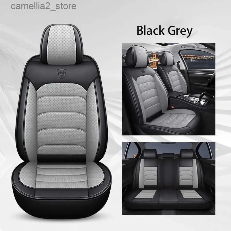 Capas de assento de carro Capas de assento de carro de couro universal de cinco lugares para Benz Todos os modelos Classe E GLK GLC S600 400 SL W212 W211 SLK Acessórios automotivos Q231120