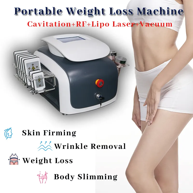 40khz RF Cavitation Slimming Machine Laser Lipo Diode Professional Treatment Weight Loss Fat Burning Massager Device Portable Easy To Move