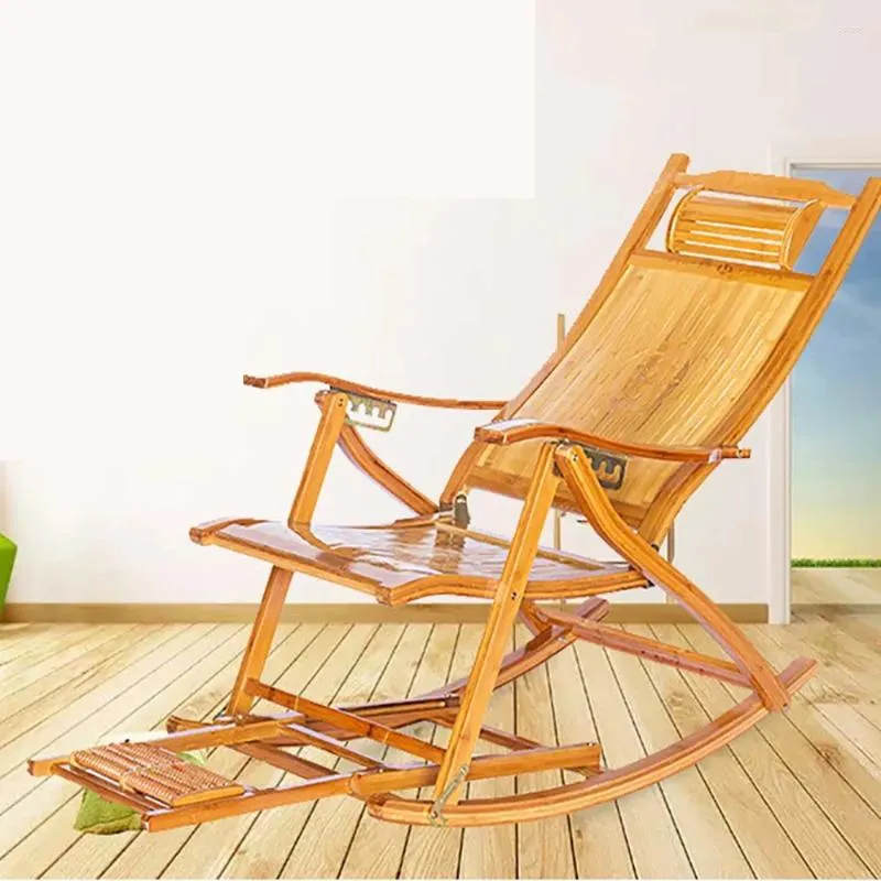 Camp Furniture Lounge Chair Lässige faltbare Rückenlehne Bambus Rattan Handwerkskunst Mittagspause Sommer Cool Swing Stabile Einfachheit