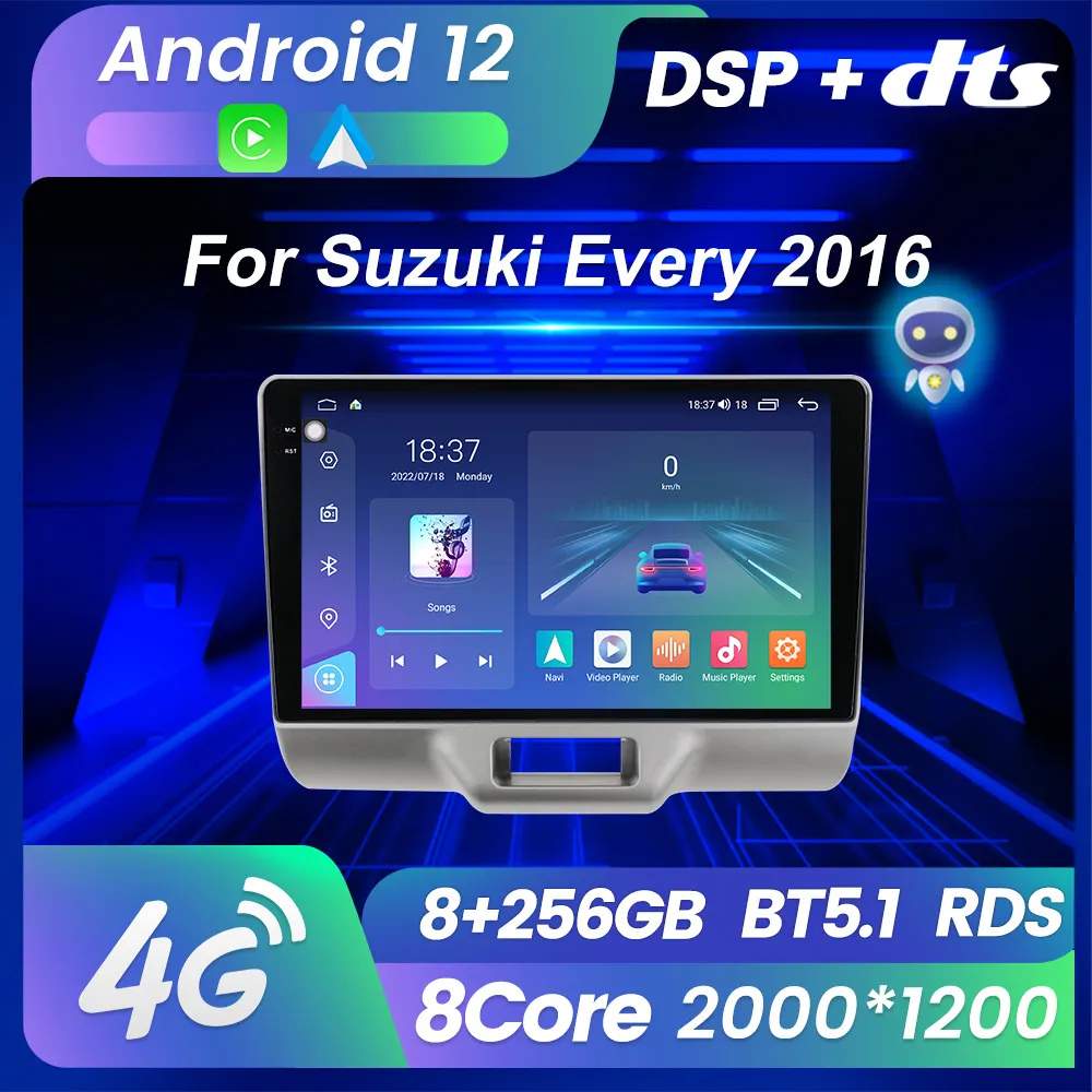 AI Voice Android 12 Car DVD Multimedia Player Auto Radio Stereo dla Suzuki każdy wagon 2015-2020 GPS Nawigacja BT 2din Head Unit