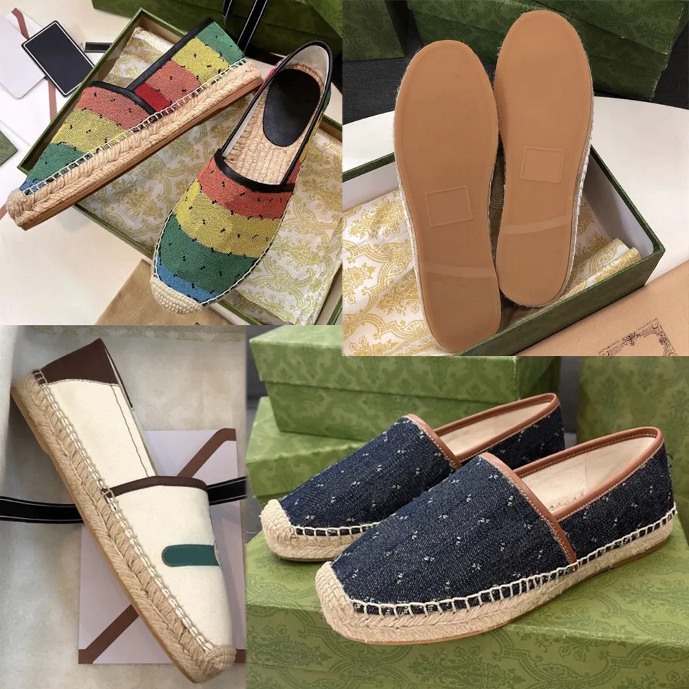 Dames matelassen canvas designer espadrille schoenen Handtekening logo op de bovenste platte onderkant comfortabele Espadrille schoenen zijn klassieke en tijdloze naaktschoenen