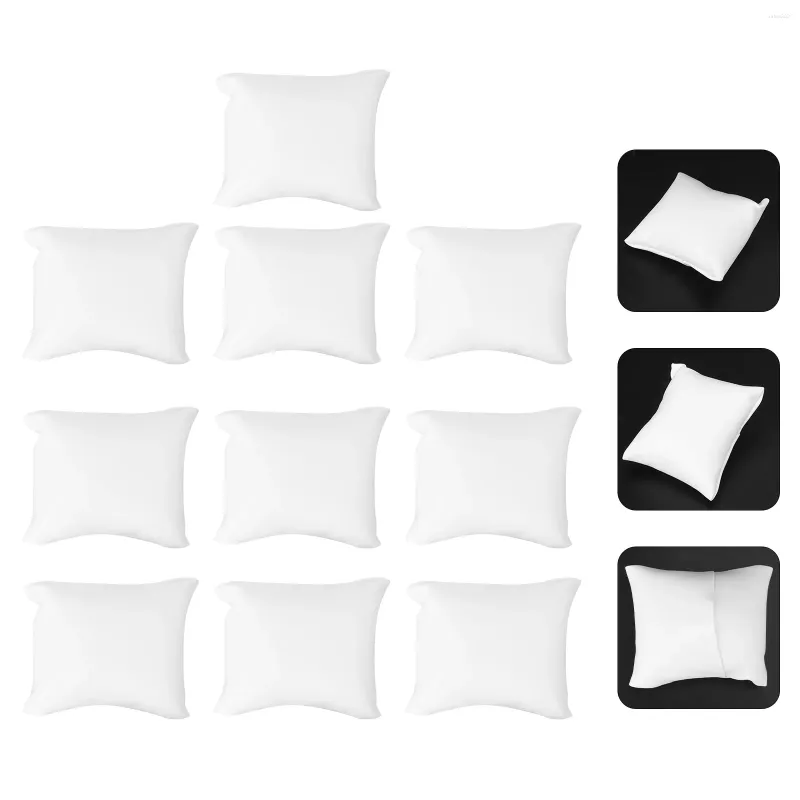 Bolsas de jóias 10 pcs relógio travesseiro cadeia pulseira titular branco decoração decorar display pu almofada almofadas cama