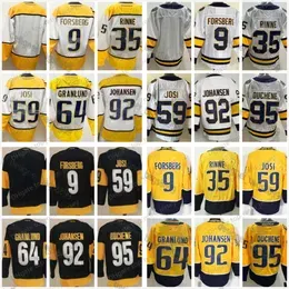 Hockey Jerseys Stadium Series 59 Roman Josi 9 Filip Forsberg Hockey Jerseys 95 Matt Duchene 64 Mikael Granlund Ryan Johansen 35 Pekka Rinne Navy Gold Hot Reverse Retro