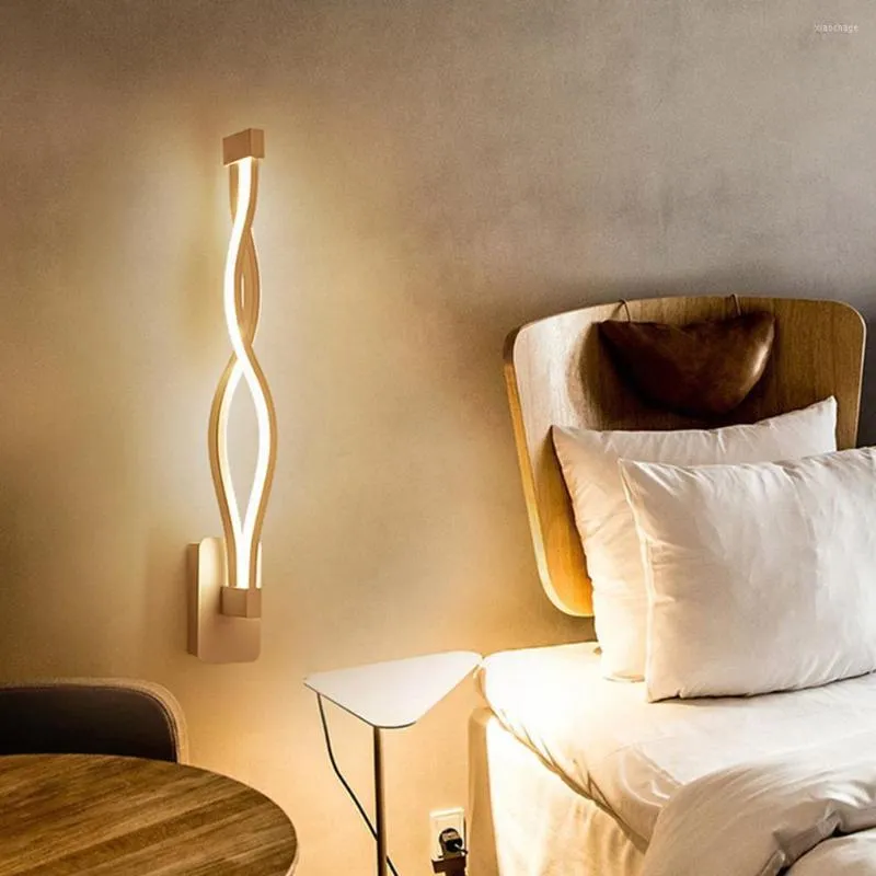 Lâmpada de parede 16W LED simples Moderno minimalista ondulada de forma de parede Luzes de cabeceira para decoração de casa para decoração