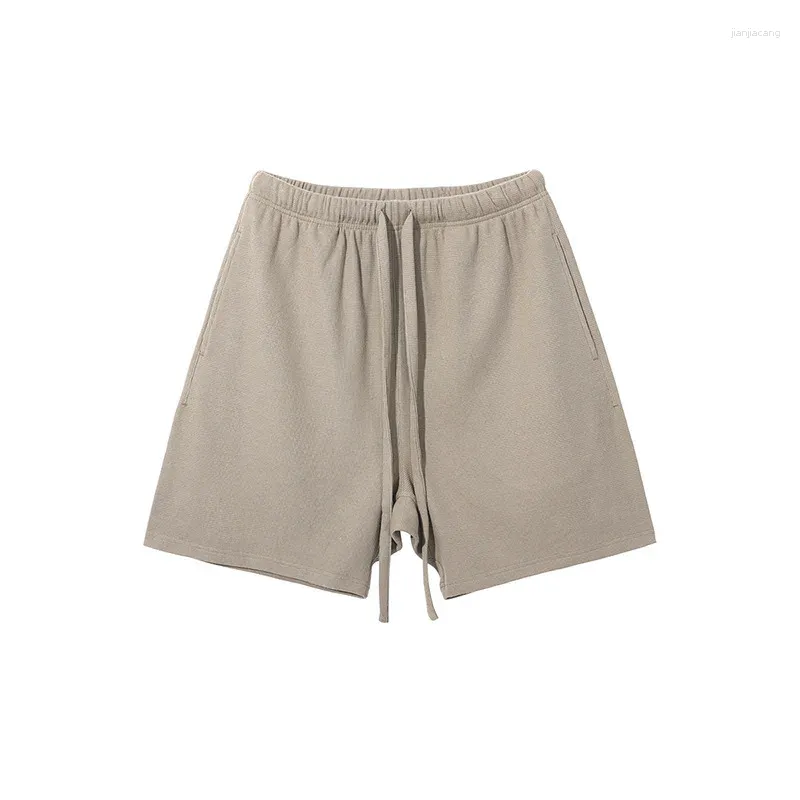 Shorts masculinos moda mens basquete verão solto respirável waffle calças esportivas ao ar livre jovem kpop praia camping roupas