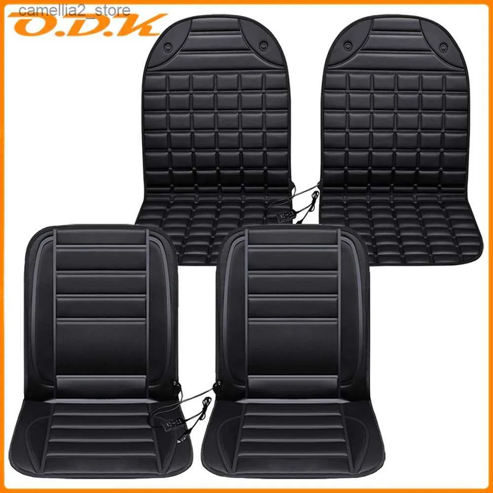 Bilstol täcker 2st 12V elektrisk uppvärmd autobilsäte täcke kudde värme värme varmare vinter non-halp kudde uppvärmd sittdyna skyddare q231120