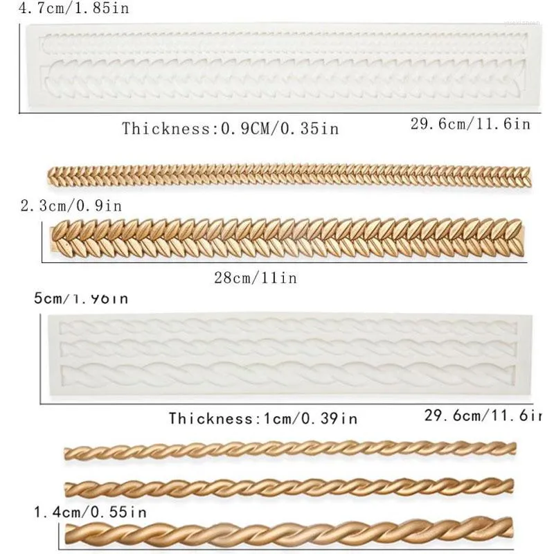 Moules de cuisson Bordure Gâteau Décoration Silicone Moule Fondant Décoration Outils Chocolat Gumpaste Bonbons Moules Plâtre Bougie