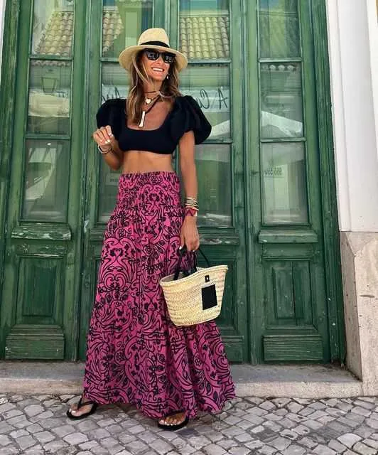 A line skirt elastic waist cheap