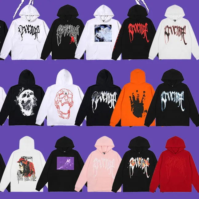 Erkek tasarımcılar kıyafetler erkek hoodies intikam polar tişört erkek giyim spor spor kapüşonlu fg hotfix rinestone basılı sweatshirt bahar sonbahar ceket