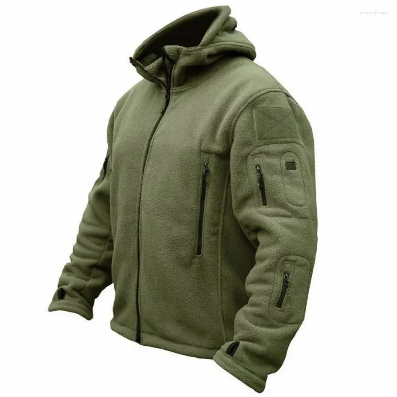 Männer Jacken Winter Sport Fleece Jacke Männer Warme Polar Outdoor Hoodie Mantel Multi-Pocket Casual Militärische Taktische Armee Trainingsanzüge