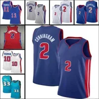 2021 Draft 2 Cade Cunningham Jersey Grant 33 Hill Dennis 10 Rodman Isiah 11 Thomas Jerseys Basketball