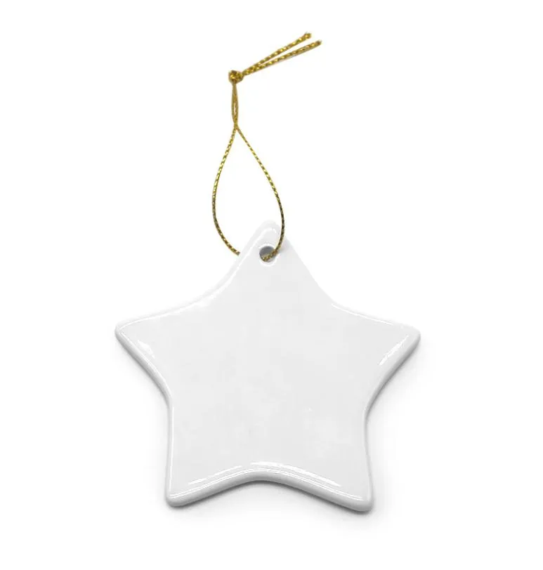 Mode Sublimatie Lege Keramische Hanger Creatieve Kerst Ornamenten Warmte-overdracht Afdrukken DIY Ornament 6 Stijlen 1035 B36667484