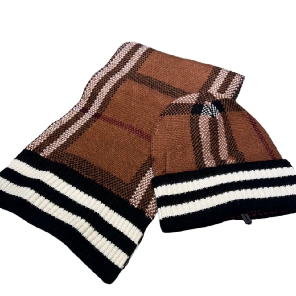 Conjunto de cachecol de gorro de designer B chapéu de malha bonés de esqui máscara unissex conjuntos de moda de inverno ao ar livre