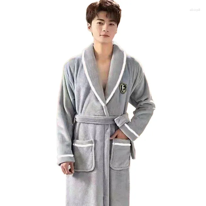 Pijamas masculinos pijamas coral veludo inverno manga comprida uma peça flanela roupão dupla face interior casa roupas mornin masculino