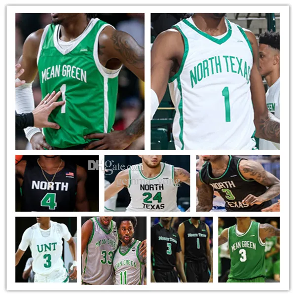 North Texas Mean Green Unt Baskolne Basketball Jersey Tylor Perry Kai Huntsberry Abou Ousmane Aaron Scott Rubin Jones Jones Martinez Tyree Eady Matthew Stone 4xl