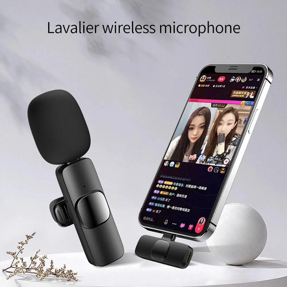 Mini Lavalier Wireless Microphone Vlog Video Recording for Mobile Pad YouTube Facebook Live Stream Tiktok Interview Noises