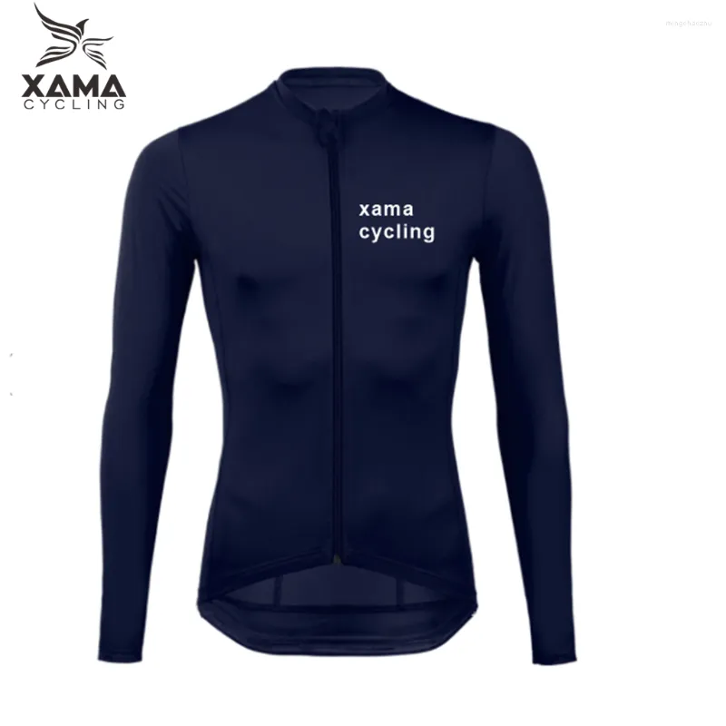 Giacche da corsa Xama Ciclismo Primavera Maglie a manica lunga Abbigliamento sottile Tessuto a rete piccola traspirante ad asciugatura rapida Roupa Ciclismo Masculino