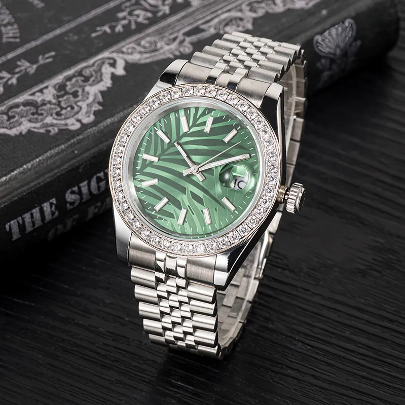 2023 Relógios de grife 41mm 36mm Relógio de movimento Automático Mecânico Bisel Aço Inoxidável Diamond Lady À Prova D' Água Pulso Luminoso Relógio Masculino