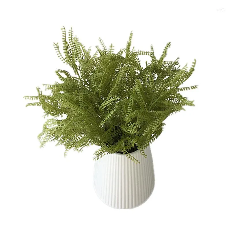 Flores decorativas 1pc 2023 Diseño Rama de árbol artificial Evergreen Cypress Spray Simulación Ramo de helecho