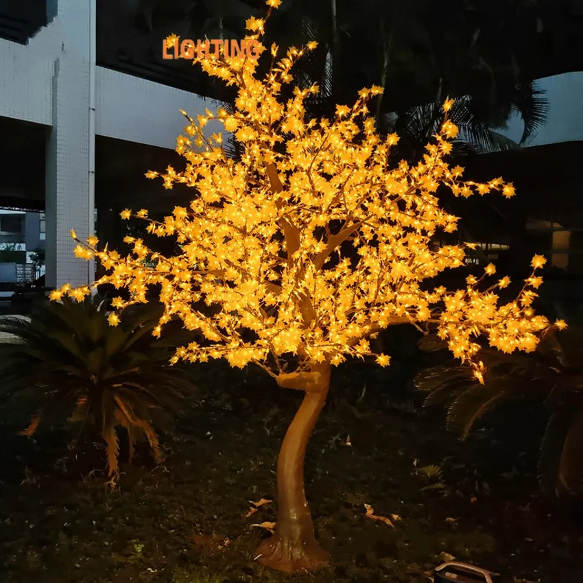 3m de altura led artificial maple leaf árvore luz árvore de natal 2544 pçs lâmpadas led 110/220vac à prova chuva fada jardim deco