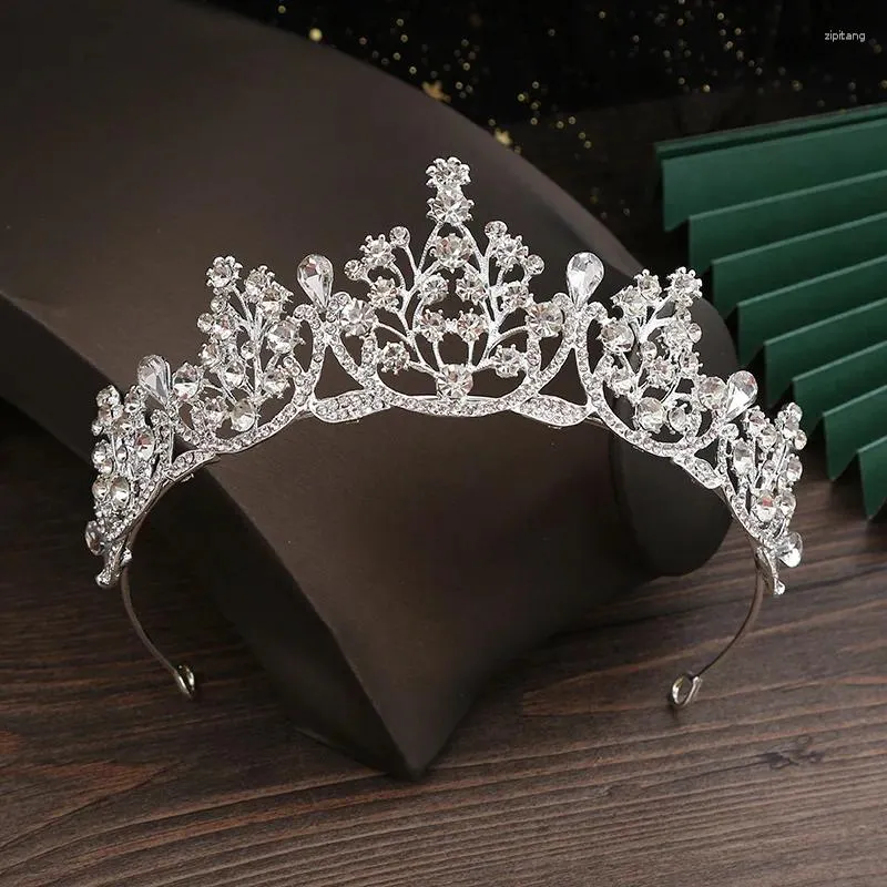 Hårklipp barns krona tiara prinsessa strass pannband modell landningsbanan prestanda flickor födelsedagsklänningar coiffure smycken