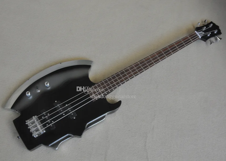 Left-Handed 4-String Solid Body Electric Bass Guitar with Rosewood