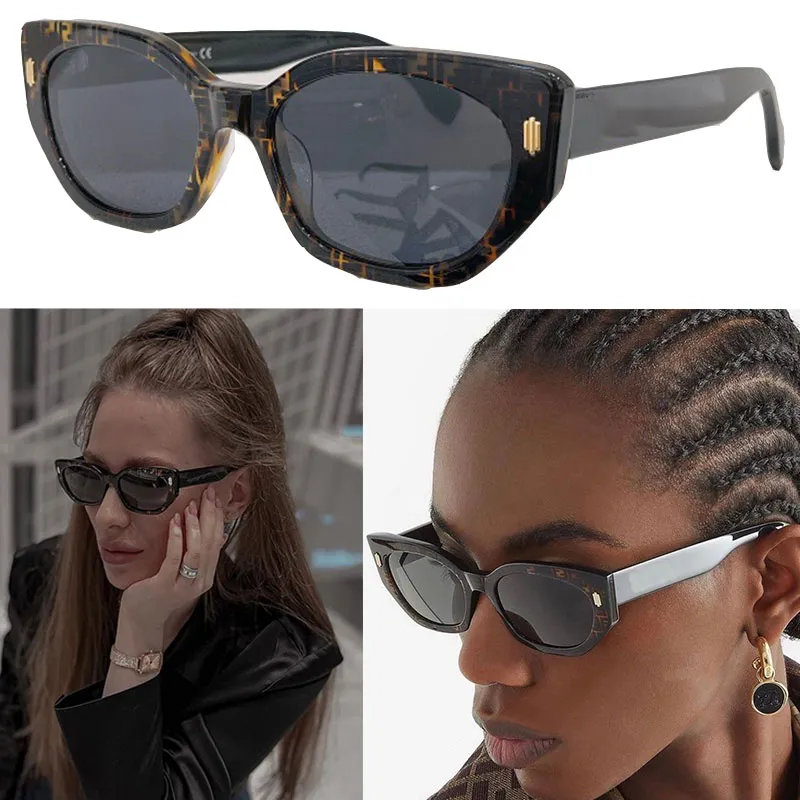 Womens Chain Solglasögon 400181 Solglasögon Damdesigners Kedja Kvinnor Fashion Glasses Black Leg Black Color Frame Protection UV400 Lenses With Original Box