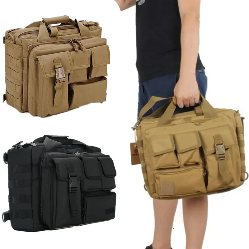 Ryggsäck militär ryggsäck taktisk molle nylon messenger axel väska bärbara handväskor portfölj utomhus multifunktion klättring väska 231120