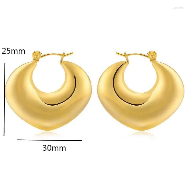 Hoop Earrings 2023 Hollow Light Weight Chunky Gold Plated For Women Minimalist Stainless Steel Waterproof Tarnish