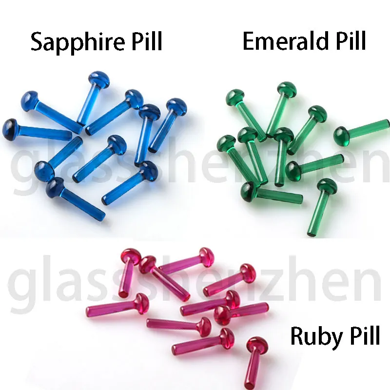 Ruby Sapphire Emerald Hanging Pillars Heady Terp Pills Accessories For Beveled Edge Fully Welded Terp Slurper Blender Quartz Banger Nails Glass Water Bongs Dab Rigs