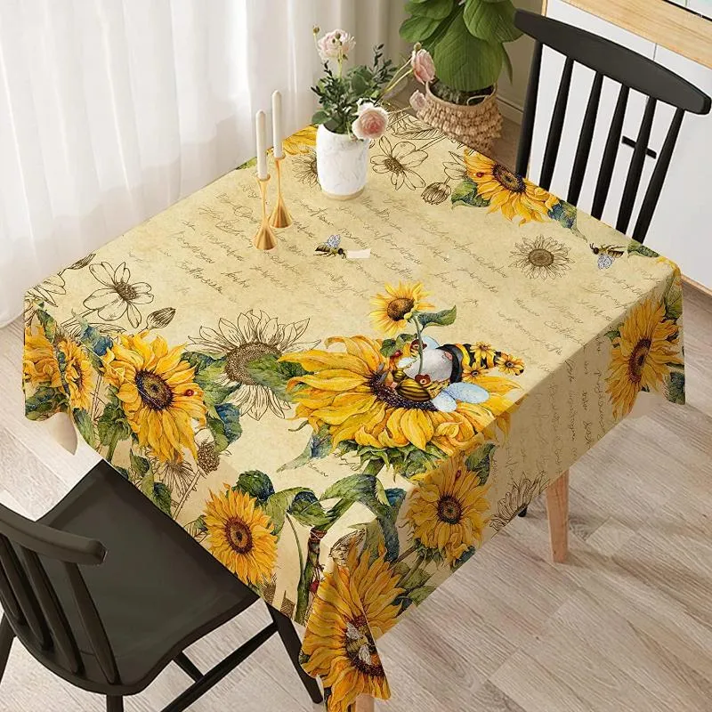 Table Cloth Sunflower Tablecloth For Square Dining Room Farmhouse Tablecloths 54 X Inch Kitchen Parties Outdoor Picnic