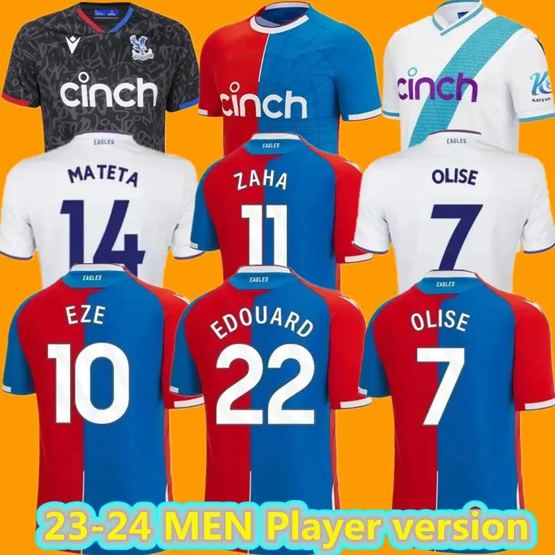 23 24 Palace Crystal Futebol Jerseys 2023 GUEHI OLISE KOUYATE CRYSTALS J.AYEW SCHLUPP MATETA CHLUPP PALACE Maillots De Foot Edouard SCHLUPP Homens Crianças Camisas de Futebol