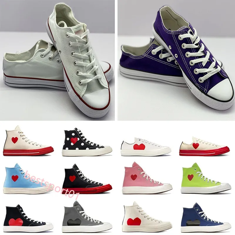 2024 nieuwe hoge top vintage Commes Des Garcons X jaren 1970 canvas schoenen ontwerper dames heren klassieke 70 Chucks Taylors lage multi-hart platte trainers sport sneakers B3