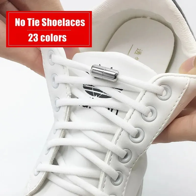 Accessoires voor schoenonderdelen Elastische veterloze halfronde veters voor kinderen en volwassen sportschoenen Snel lui metalen slot 231121