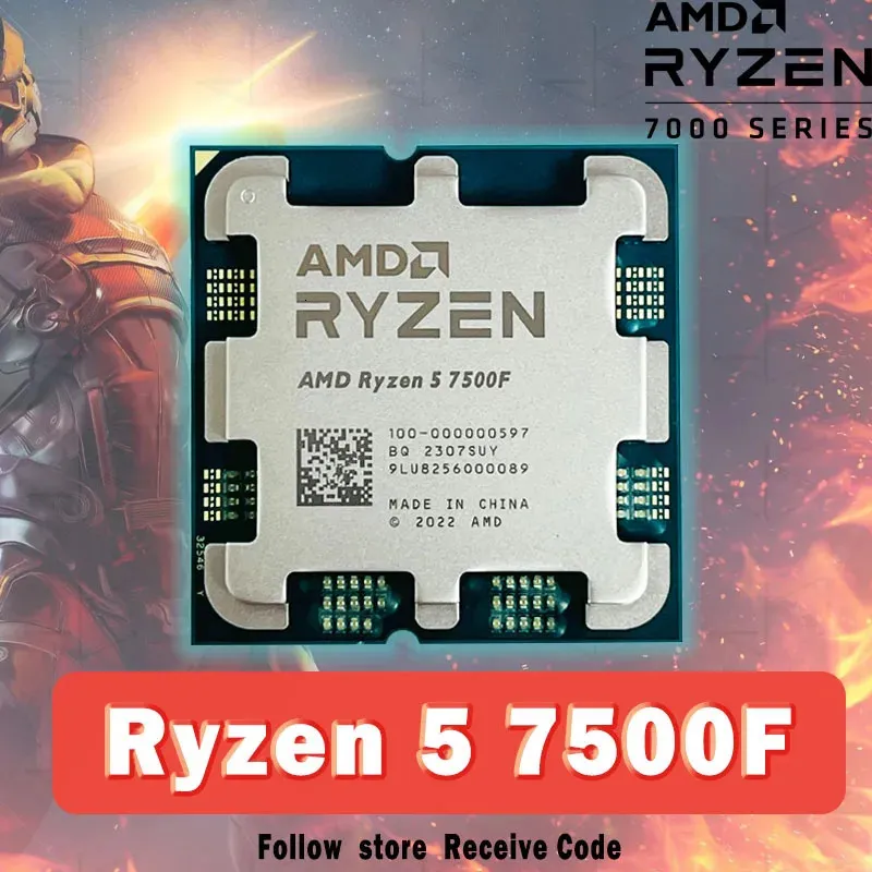 CPU Ryzen 5 7500F R5 37GHz 6C12T CPU processore desktop 5NM L332M 100000000 597 socket AM5 senza dispositivo di raffreddamento 231120