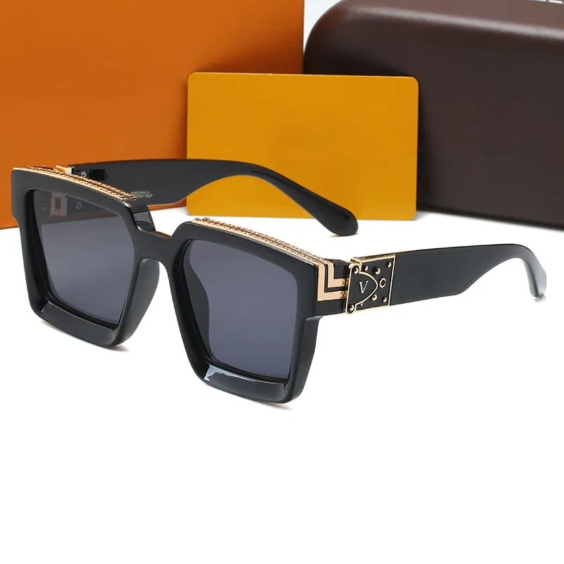 Designer luxe miljonair zonnebril voor heren en dames vierkante zonnebril 6 kleuren om uit te kiezen strandbril mode zonnebril