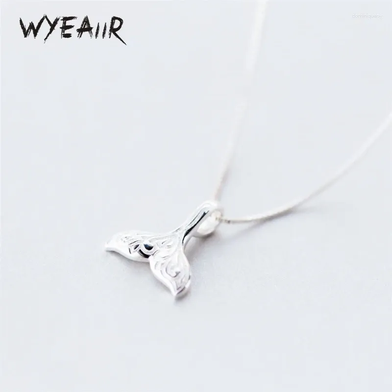 Pendants WYEAIIR 925 Sterling Silver Lovely Whale Fish Tail Mermaid Sweet Fine Jewelry Luxury Female Necklace