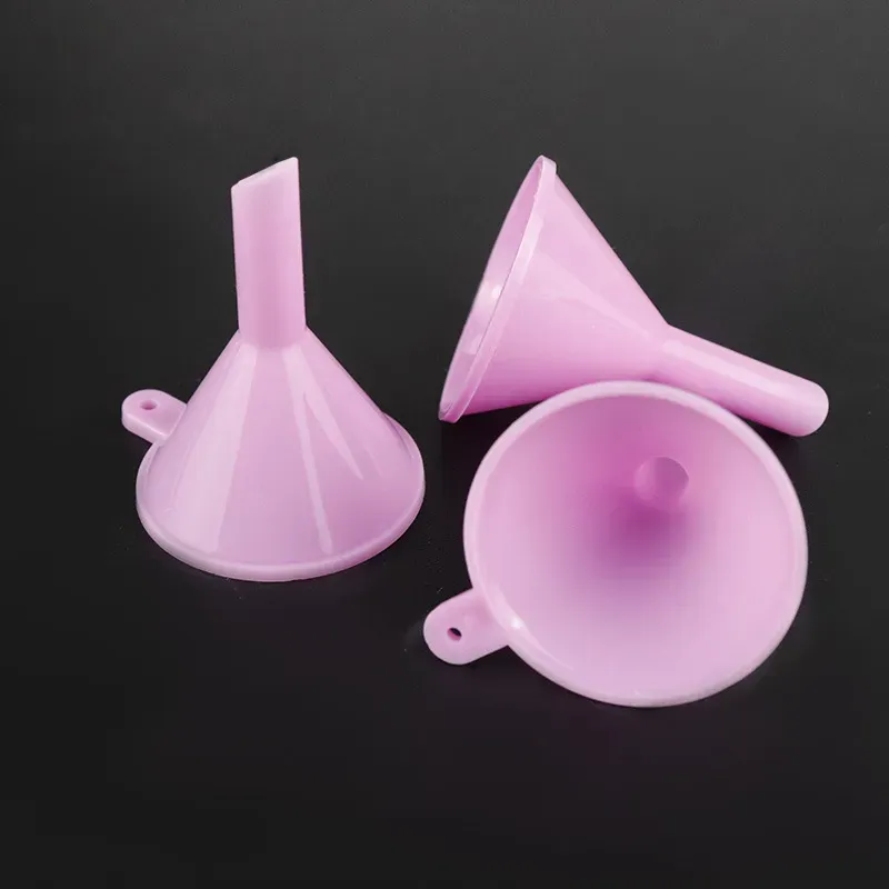 Plastic Funnel Kitchen Mini Transparent Small Perfume Essential Oil Empty Bottle Liquid Silicone pink blue Filling Funnels Bar Tools Classic