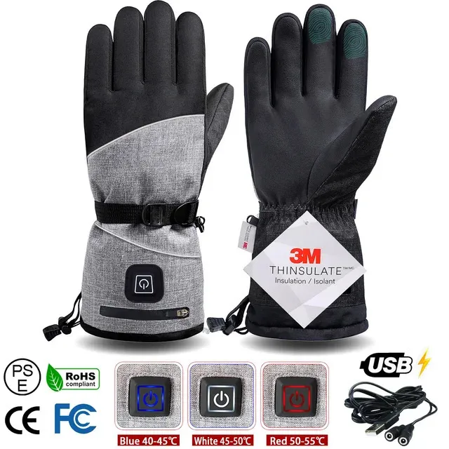 5000mah Hommes Smart Gants de chauffage électrique Hiver