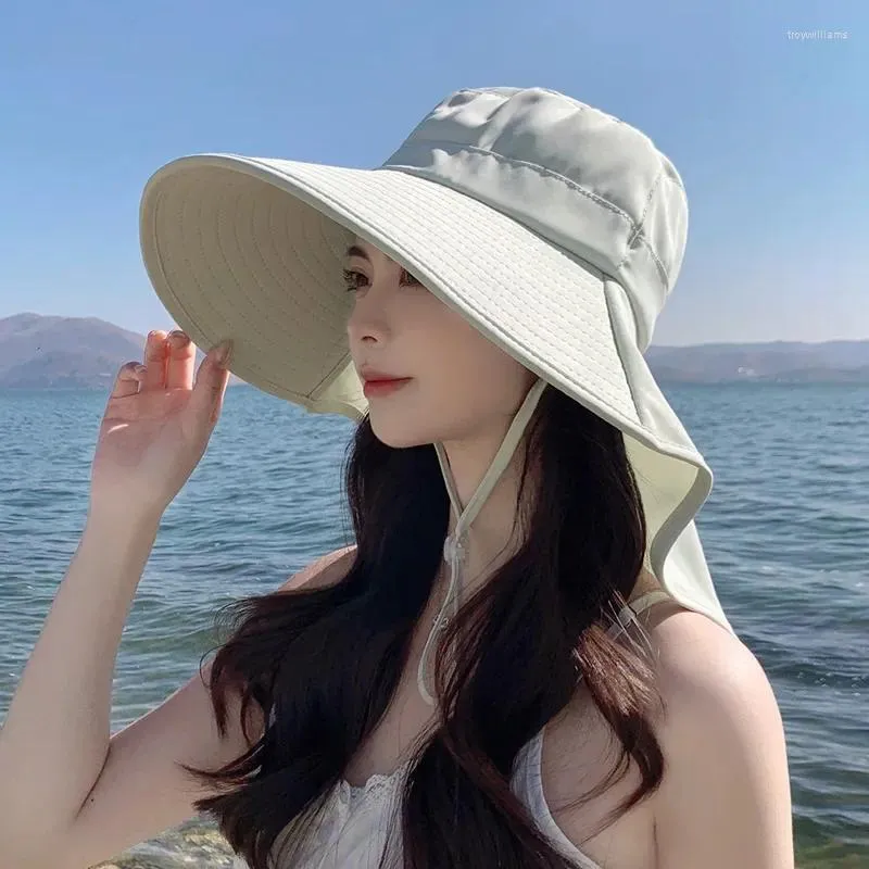 Korean Fashion Sun Bucket Hat Grey For Women And Girls With 50 UPF  Protection, Wide Brim, Fishing Neck And Flap Ideal For Outdoor Activities  And Safari Cap From Troywilliams, $9.05