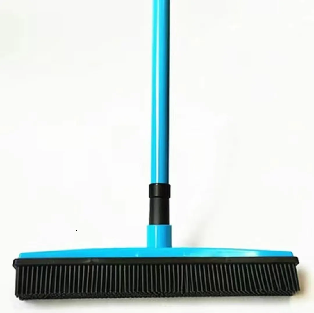 Scopa In Gomma Per Peli Di Animali Con Manico Lungo Regolabile 127 Cm – Rastrello Per Tappeti, Pavimenti In Legno E Vetri, Testa Larga 33 Cm